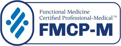 Functional Medicine Certified Professional – Medical (FMCP-M) credential badge, issued to Peter Yu, NP by the International Board of Functional Medicine Certification