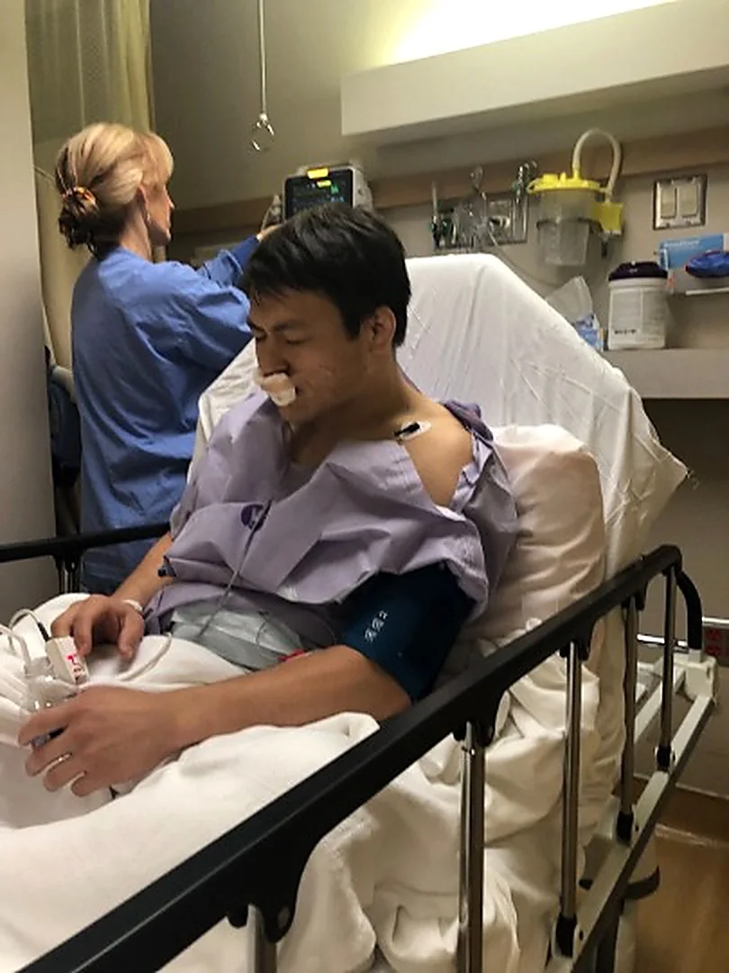 Peter Yu in the hospital bed — his patient origin story